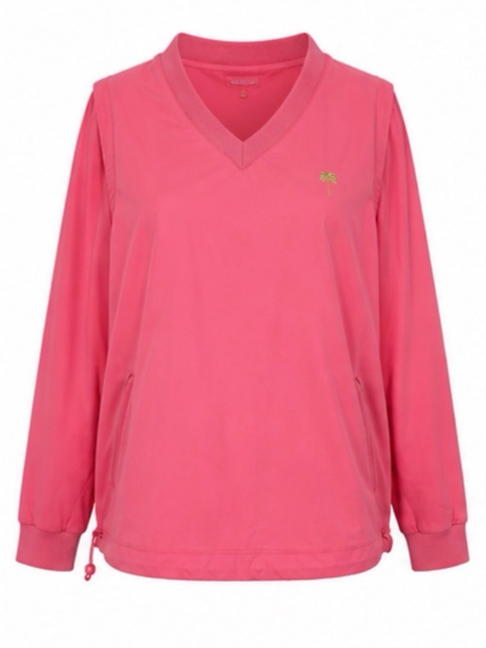 Lilly Pulitzer Pink Convertible Zip-Off Sleeve Windbreaker Pullover Size Large